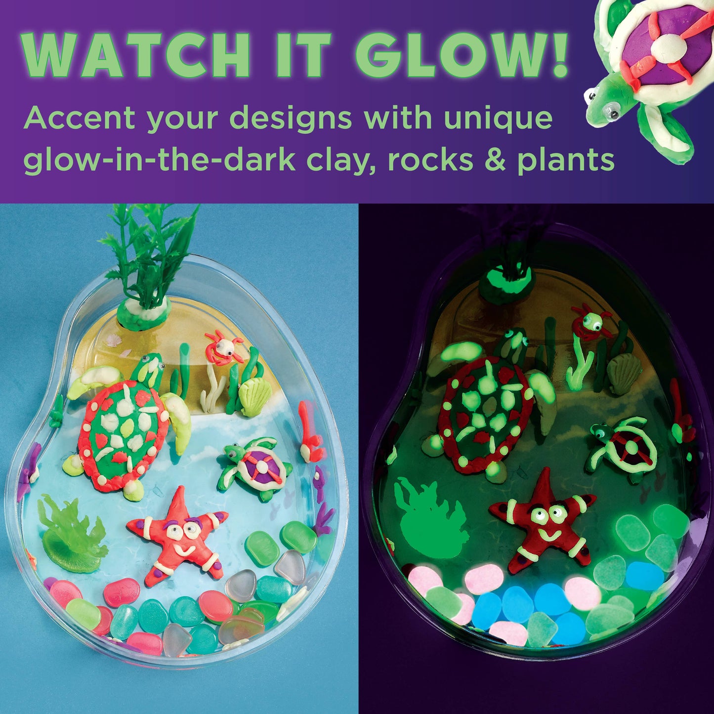 Glow in the Dark Turtle Lagoon DIY Craft Kit for Kids