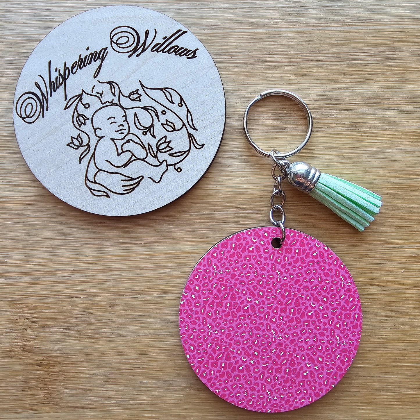 Patterned Wood Keychains (Asst)