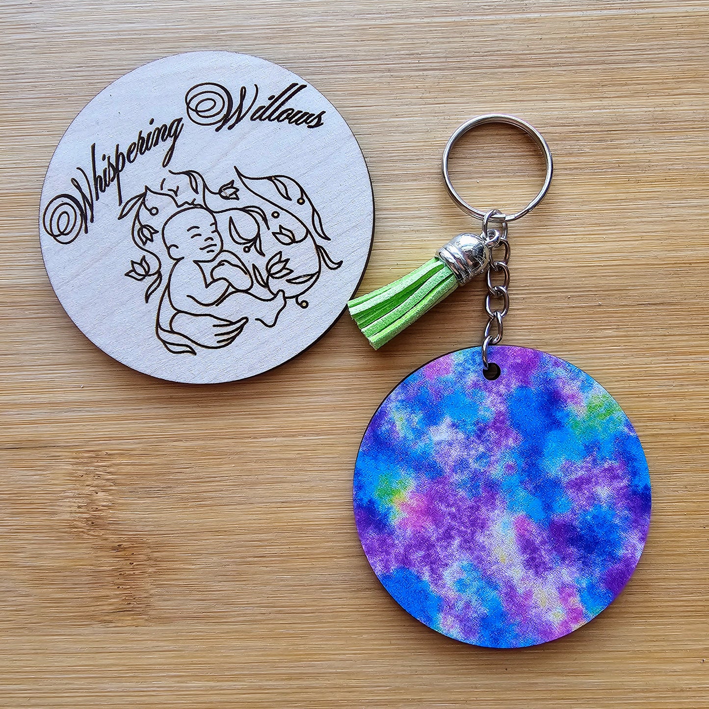 Patterned Wood Keychains (Asst)