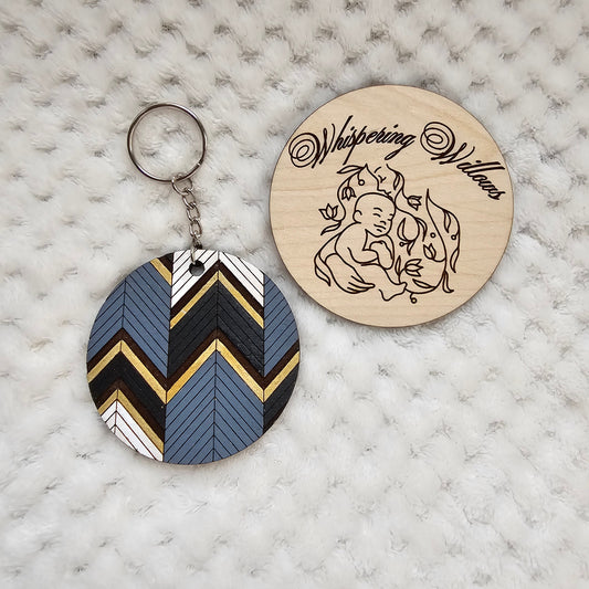 Neutral Chevron Keychain