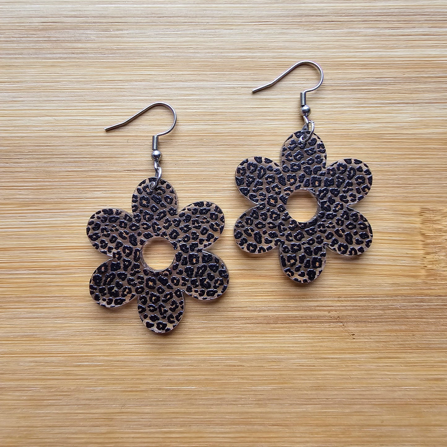 Leopard Flower Acrylic Earrings