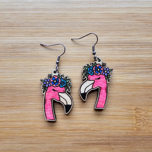 Flamingo Flower Crown Earrings