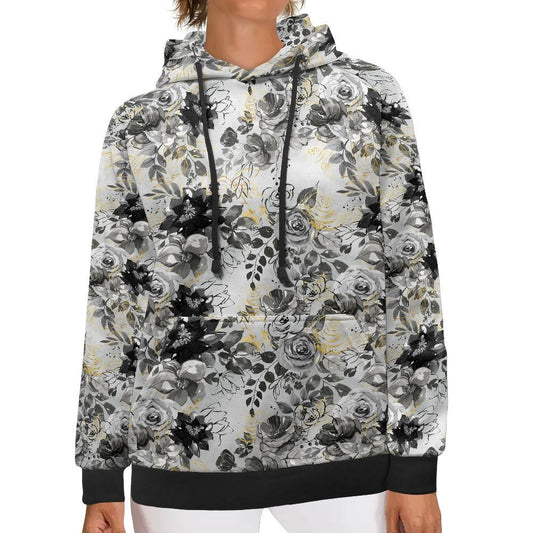 Greyscale Floral Hoodie