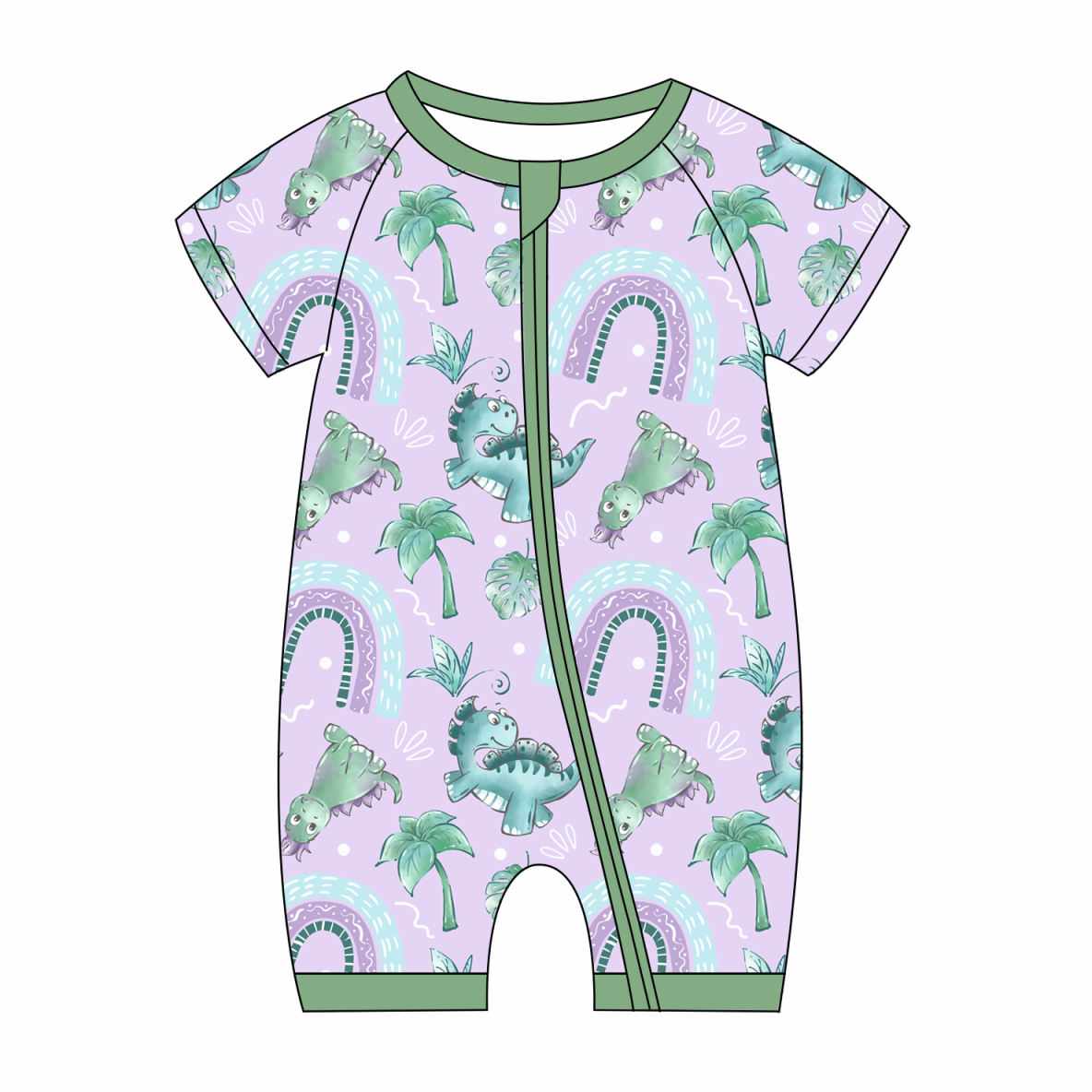 Girl Dinosaurs Bamboo Romper