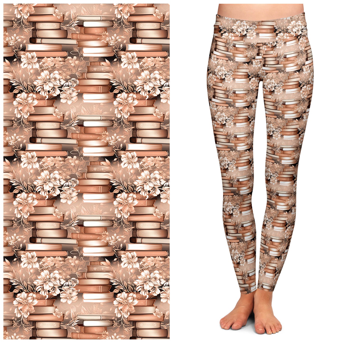 Rosegold Book Stacks Adult Leggings