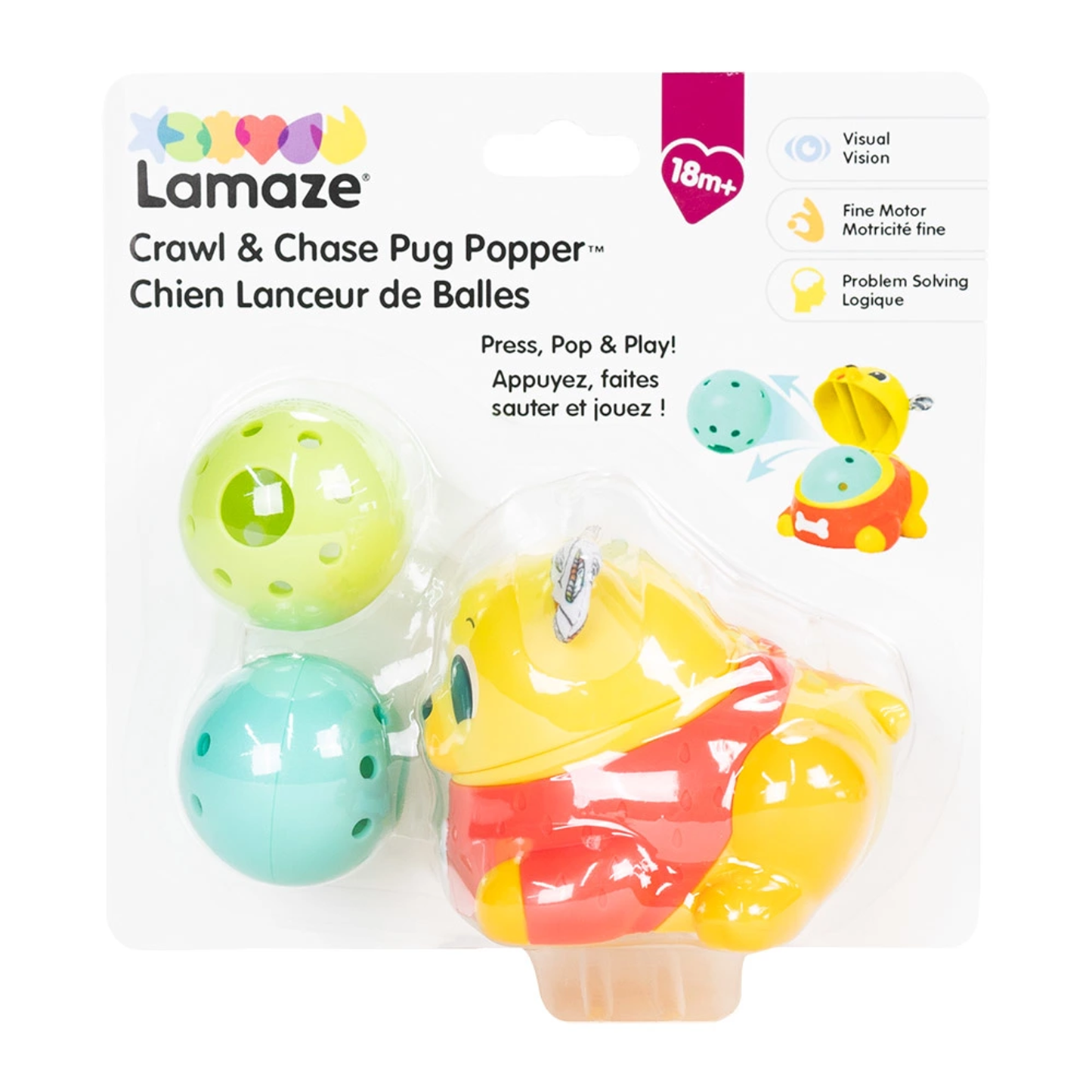 Lamaze Crawl & Chase Pug Ball Popper Toy