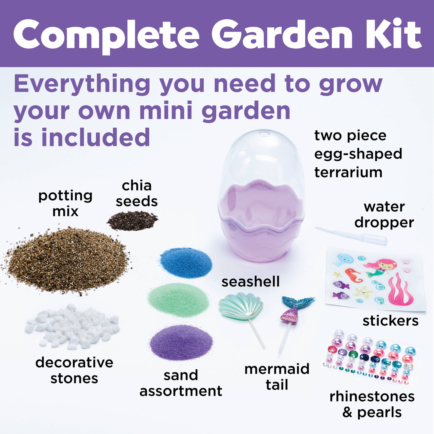 Grow a Mini Garden – Mermaid - DIY Craft Kit for Kids