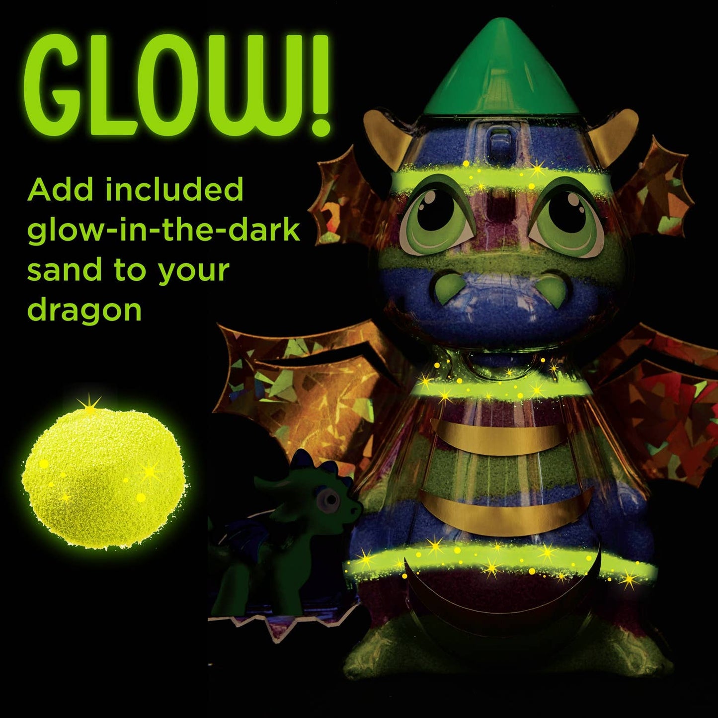 Glow in the Dark Sand Art Dragon DIY Craft Kit for Kids