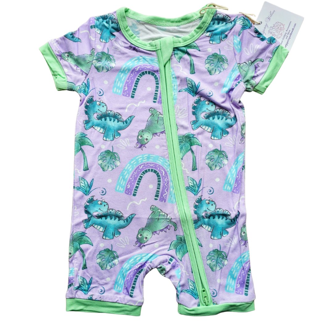 Girl Dinosaurs Bamboo Romper