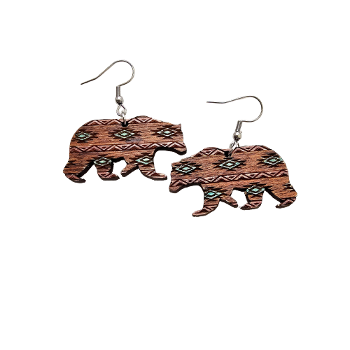 Aztec Bear Earrings