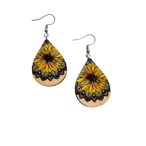 Sunflower Teardrop Earrings