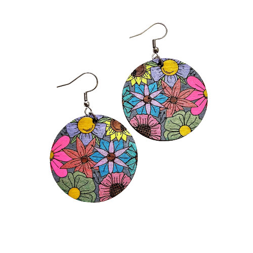 Colorful Floral Earrings