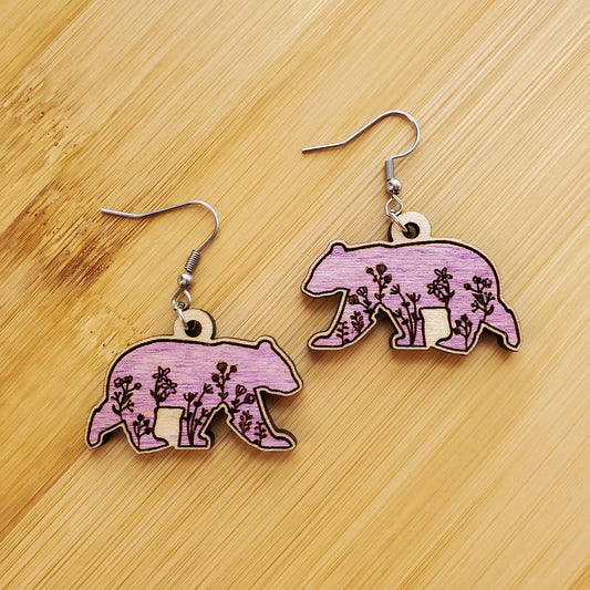 Floral Bear Earrings