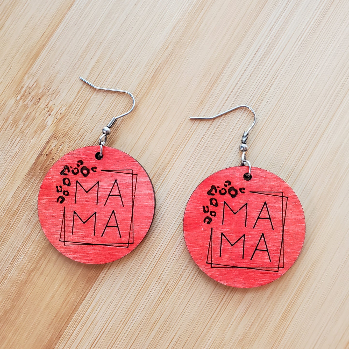 Mama Leopard Print Earrings