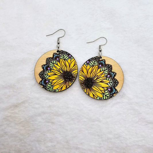 Sunflower Mandala Earrings